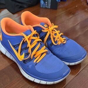 Nike Blue and Orange Athletic Shoes